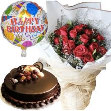 18 Red Roses, 1 kg Cake and FREE Balloon 18 Red Roses, 1 kg Cake and FREE Balloon